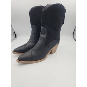 Wonderly‎ Lawler Black Ladies Boots Cowboy Size 7 Pointed Toe Western